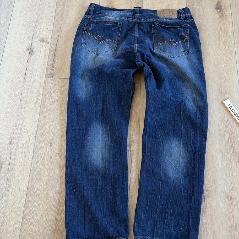 Rocawear Classic Fit Mens Dark  Jeans‎ Size 44 X 32 patchwork baggy street - Picture 9 of 10